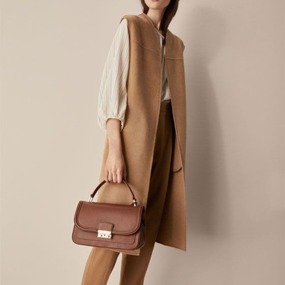 LONG WOOL WAISTCOAT WITH STUD DETAILING